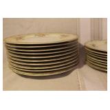 Set of Pope Gosser China Floral Dinnerware with Cups, Plates, and Bowls