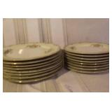 Set of Pope Gosser China Floral Dinnerware with Cups, Plates, and Bowls