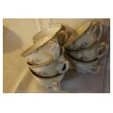 Set of Pope Gosser China Floral Dinnerware with Cups, Plates, and Bowls