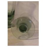 Green Textured Glassware Set with Pitcher, Plates, and Glasses