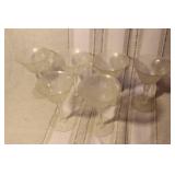 Set of 11 Vintage Frosted Etched Glass Goblets