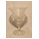 Set of 11 Vintage Frosted Etched Glass Goblets
