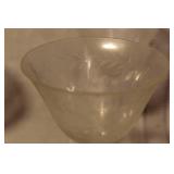Set of 11 Vintage Frosted Etched Glass Goblets