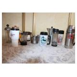 Assorted Coffee Makers, Travel Mugs, Thermos and Accessories Collection
