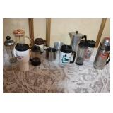 Assorted Coffee Makers, Travel Mugs, Thermos and Accessories Collection