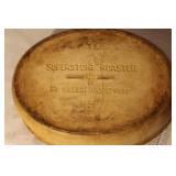 Sassafras Superstone Roaster with Lid, Baking Pan, and 4 Wood Utensils