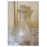 Vintage Glass Condiment Set with Wooden Tray and Carafe