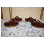 Vintage Bean Pot Crock Set with Electric Warmer and Stoneware Soup Bowls