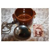 Vintage Bean Pot Crock Set with Electric Warmer and Stoneware Soup Bowls