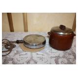 Vintage Bean Pot Crock Set with Electric Warmer and Stoneware Soup Bowls