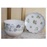 Finel Finland Enamel Bowl and Parsley Oven to Table Bake Dish