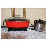 Vintage Kitchen Cookware Collection with Electric Skillet, Crock-Pot, and Bakeware