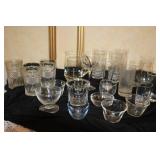 Collection of Assorted Vintage Drinking Glasses and Bowls