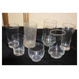 Collection of Assorted Vintage Drinking Glasses and Bowls