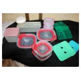 Assorted Food Storage Containers Including Glass and Plastic Sets