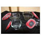 Assorted Food Storage Containers Including Glass and Plastic Sets