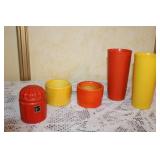 Vintage Sun Tea Jar, Glass Pitchers, Smiley Face Utensil Holder, Tumblers and Kitchenware Set