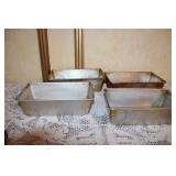 Large Collection of Vintage Metal Baking Pans and Loaf Tins