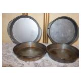 Large Collection of Vintage Metal Baking Pans and Loaf Tins