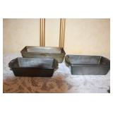 Large Collection of Vintage Metal Baking Pans and Loaf Tins