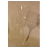 Set of 8 Clear Patterned Wine Glasses