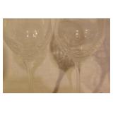Set of 8 Clear Patterned Wine Glasses