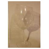 Set of 8 Clear Patterned Wine Glasses