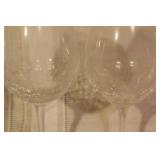 Set of 8 Clear Patterned Wine Glasses