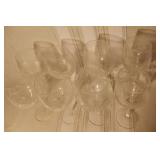 Set of 8 Clear Patterned Wine Glasses
