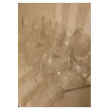 Set of 8 Clear Patterned Wine Glasses