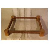 Aluminum Stock Pot with Lid, Wooden Fish Carving Board, and Vintage Rope Trivet Set