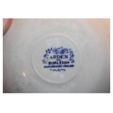 Blue and White Floral Dinnerware Set with Plates and Cups