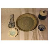 Collection of Decorative Ceramic and Porcelain Kitchenware with Blue Patterns