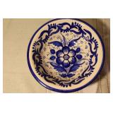 Collection of Decorative Ceramic and Porcelain Kitchenware with Blue Patterns