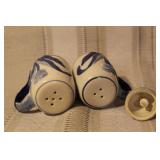 Collection of Decorative Ceramic and Porcelain Kitchenware with Blue Patterns