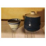 Collection of Decorative Ceramic and Porcelain Kitchenware with Blue Patterns