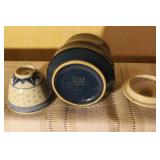 Collection of Decorative Ceramic and Porcelain Kitchenware with Blue Patterns