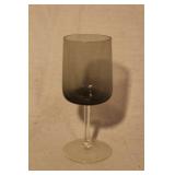 Set of 16 Vintage Smokey Gray Wine Glasses