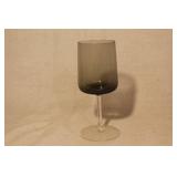 Set of 16 Vintage Smokey Gray Wine Glasses