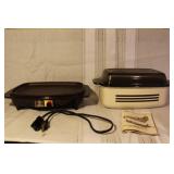 West Bend 4 Qt Slow Cooker with Manual, Graniteware Steamer Pot, and Aluminum Double Boiler Set