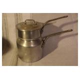 West Bend 4 Qt Slow Cooker with Manual, Graniteware Steamer Pot, and Aluminum Double Boiler Set