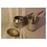 West Bend 4 Qt Slow Cooker with Manual, Graniteware Steamer Pot, and Aluminum Double Boiler Set