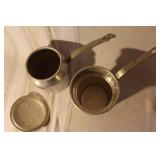 West Bend 4 Qt Slow Cooker with Manual, Graniteware Steamer Pot, and Aluminum Double Boiler Set