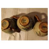 Collection of 13 Handcrafted Pottery Mugs Including Tonala Mexico and Studio Art Pieces