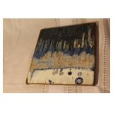 Collection of 7 Vintage Wooden Trays and Handcrafted Ceramic Tile