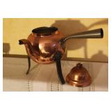 Vintage Copper Tea Set with Kettle, Pots, Tray, and Cups