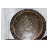 Vintage Wooden Pitcher, Hammered Metal Tray, and Set of Oval Wooden Bread Boards