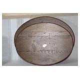 Vintage Wooden Pitcher, Hammered Metal Tray, and Set of Oval Wooden Bread Boards