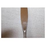 Set of Stainless Steel Flatware with Black Handles and Tray