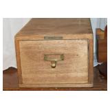 Collection of Vintage Wooden Recipe Boxes with Handwritten Recipe Cards